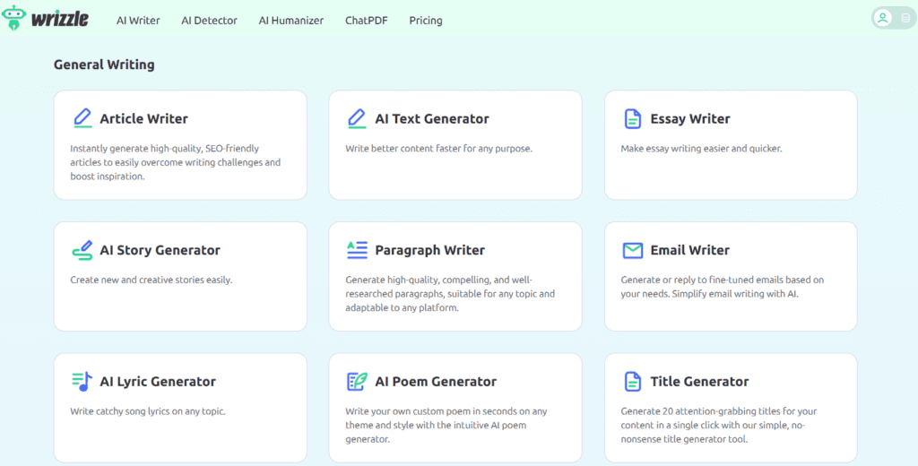 Wrizzle AI: Writing Tools