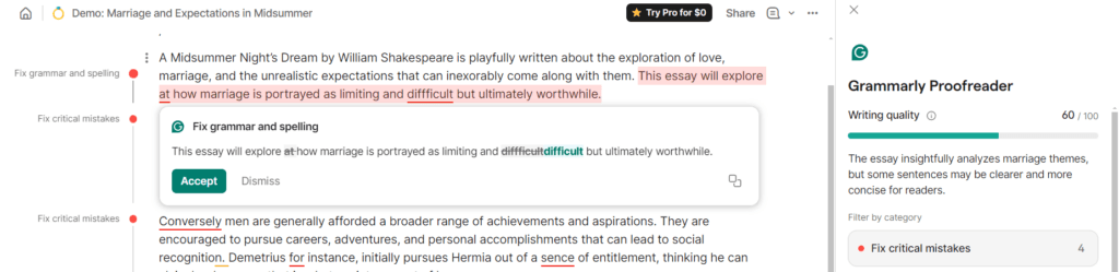 Grammarly Proofreader