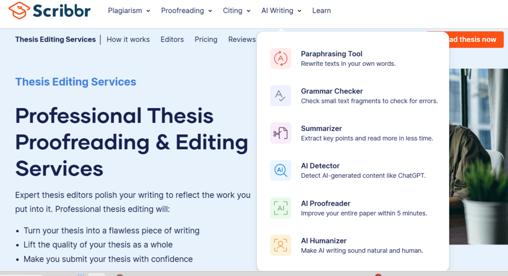 Scribbr: AI Writing Tools