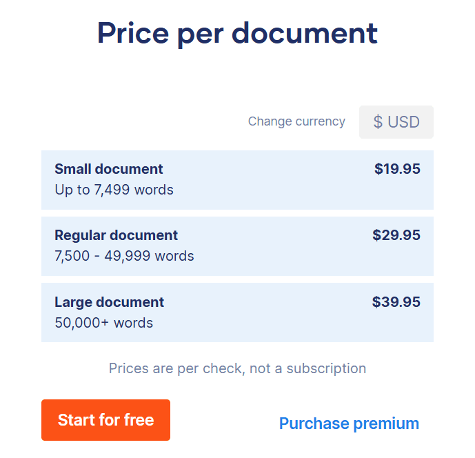 Scribbr: Price per document