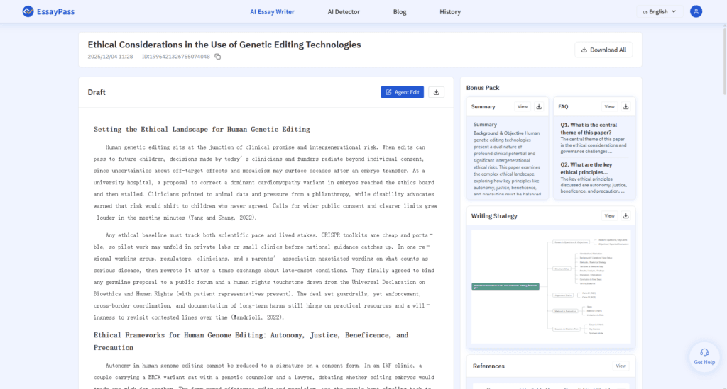 Essaypass：Deliverables
