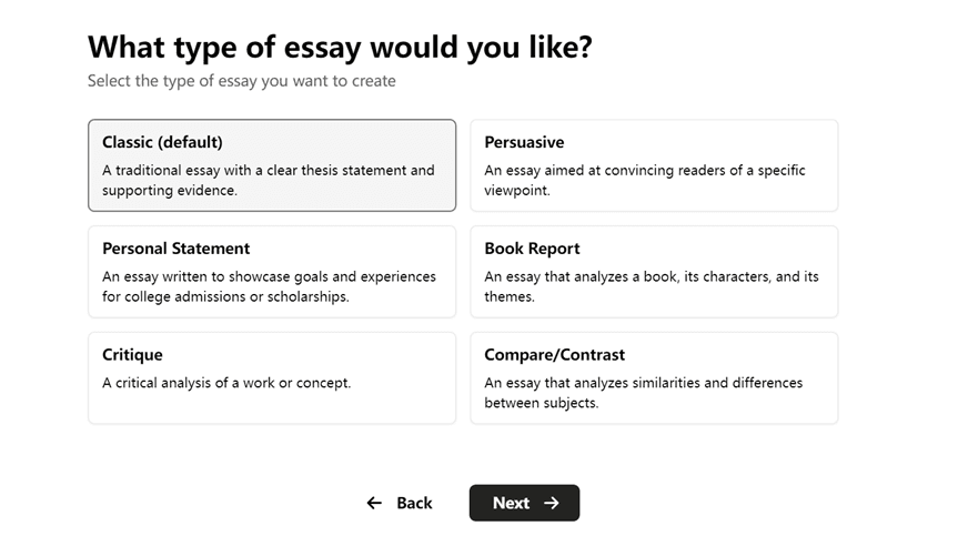 The-Good-AI:Essay types