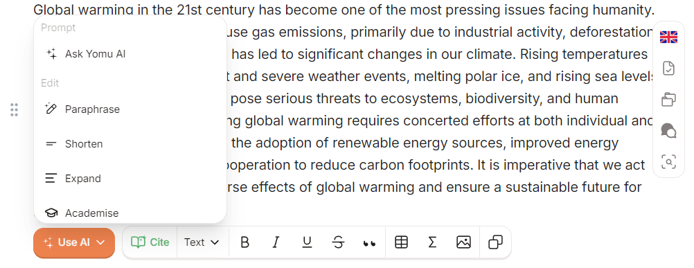 Yomu AI: Editing Tools