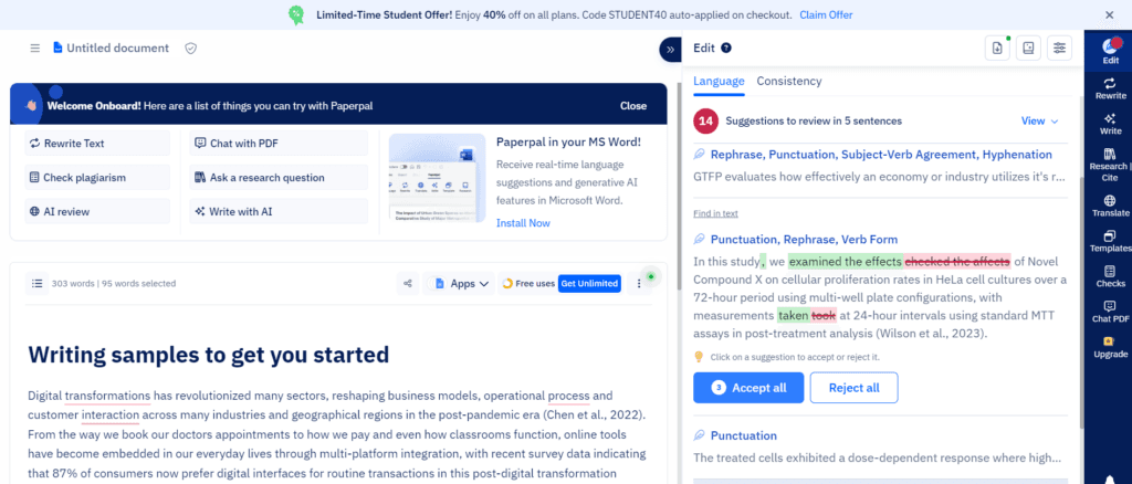 Paperpal: Writing Assistance