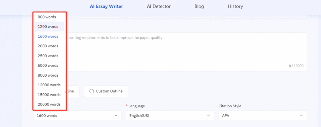 Essaypass:Word ranges