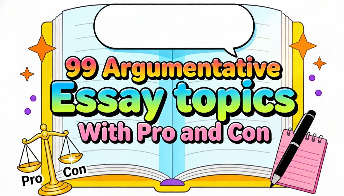 99 Argumentative Essay topics With Pro and Con