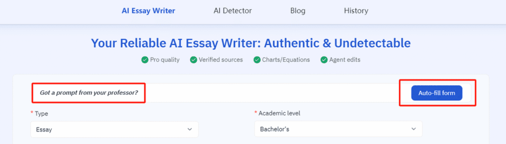 Essaypass:Auto-fill form