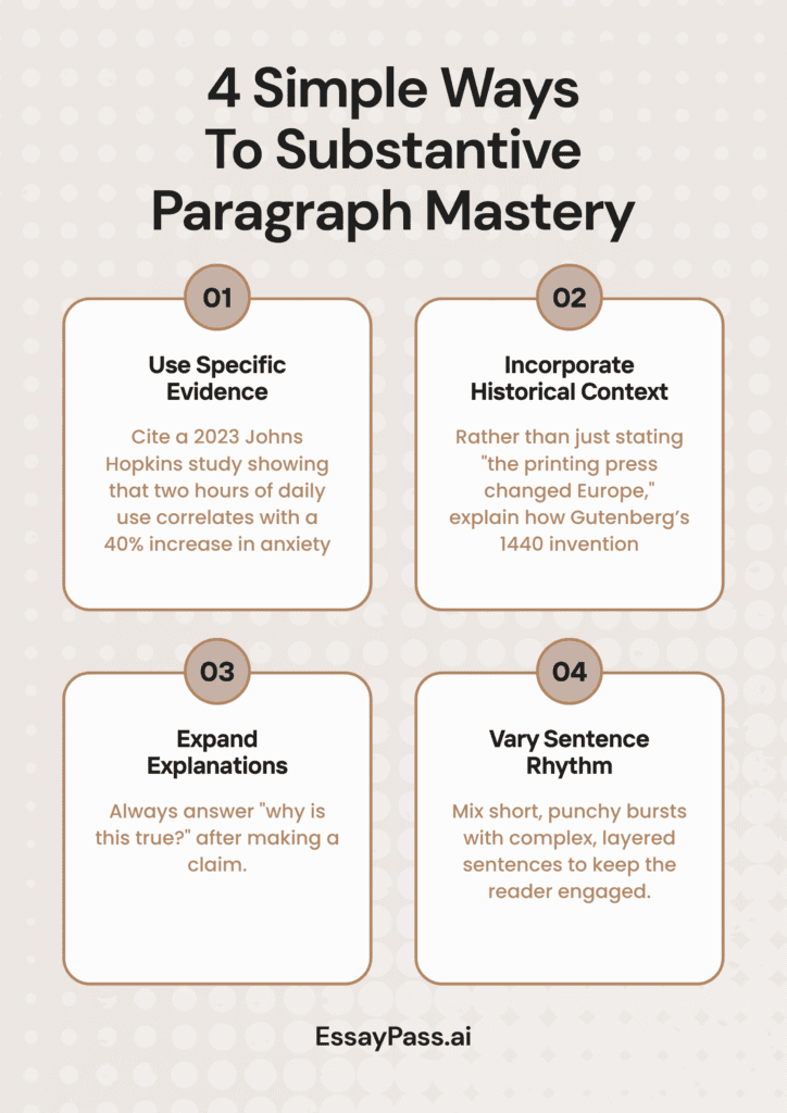 4 ways to substantive Paragraph Mastery
