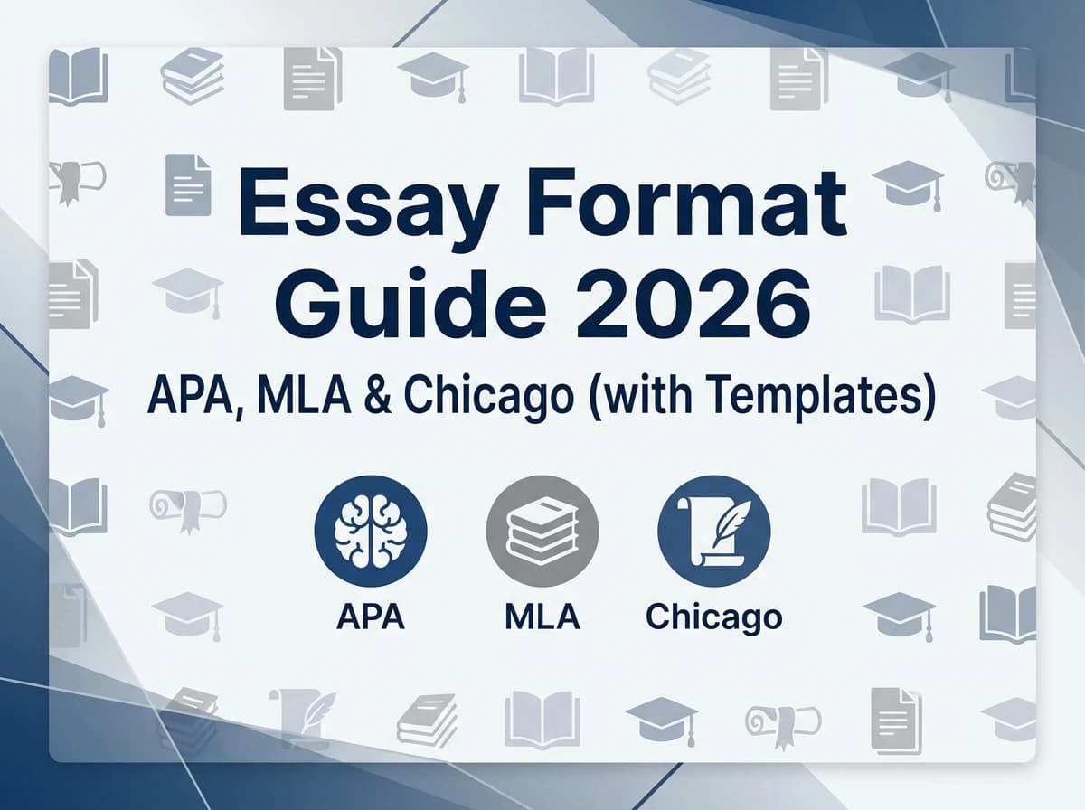 Essay Format Guide 2026: APA, MLA & Chicago (with Templates)